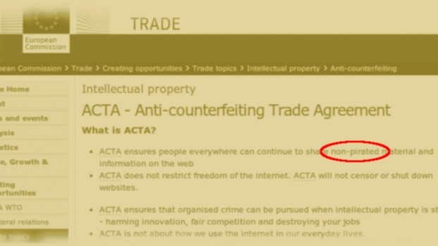 Screenshot from the European Commission's page. The word "non-pirated" is circled in red.